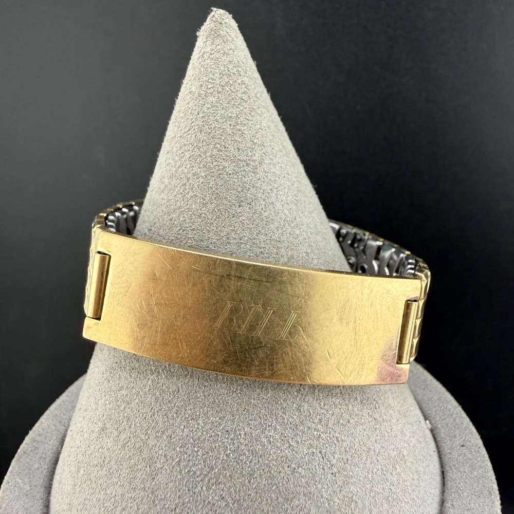 Vintage Gemex Gold Filled ID Bracelet‎ Engraved Bill 6.5"